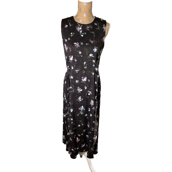 Simply Vera Vera Wang Dresses & Skirts - Simply Vera Wang Women’s Black Midi Floral Whimsigoth Dress Ruffles Medium Fairy